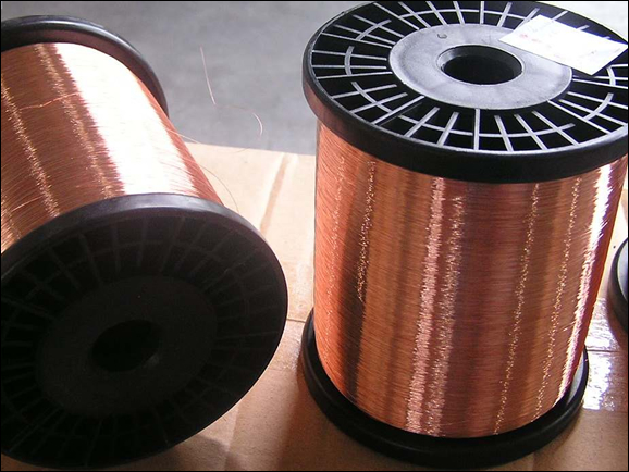 Copper wire in spools for wire and cable making