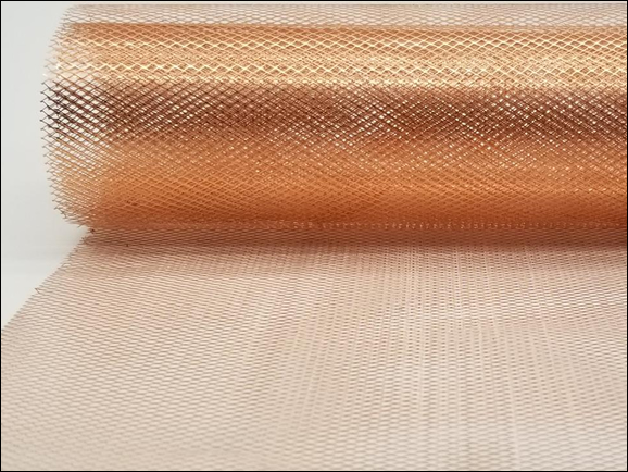 Diamond hole expanded copper mesh foil
